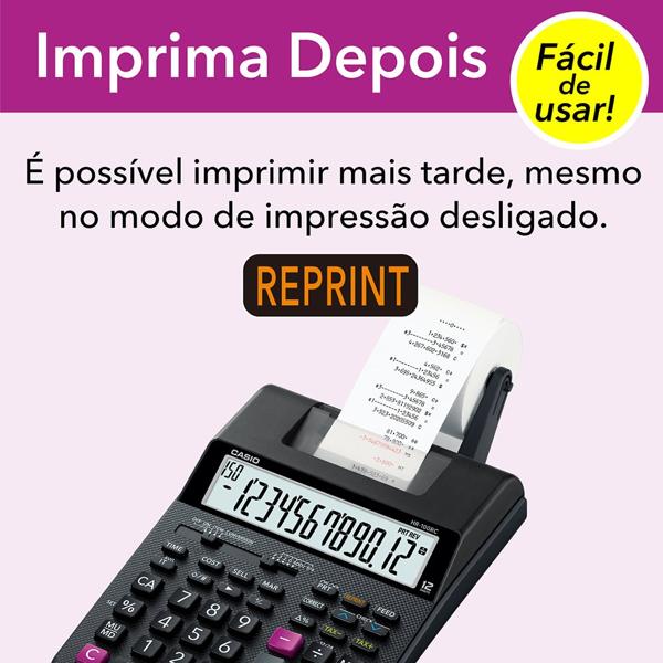 Calculadora de mesa c/ bobina 12 digitos HR100RCBKB Casio Brasil CX 1 UN