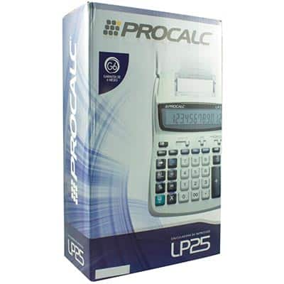 Calculadora de mesa com bobina, visor para 12 dígitos, LP25, Procalc - CX 1 UN