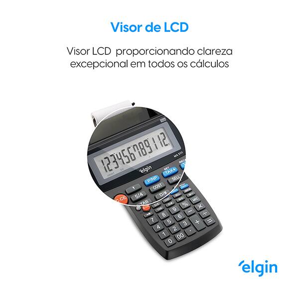 Calculadora de mesa c/bobina 12 dígitos 42MA51110000 Elgin CX 1 UN