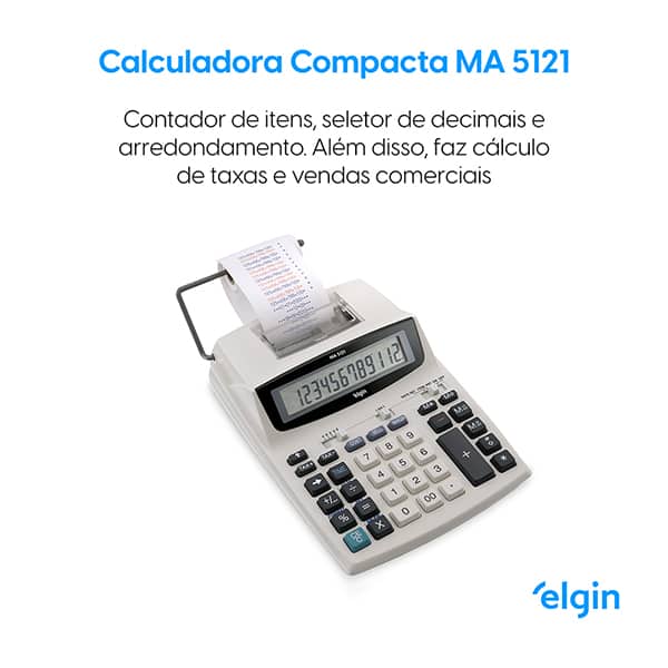 Calculadora de mesa c/bobina 12 dígitos 42MA51210000 Elgin CX 1 UN