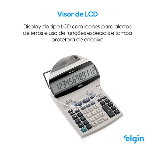 Calculadora de mesa c/bobina 12 dígitos 42MA51210000 Elgin CX 1 UN