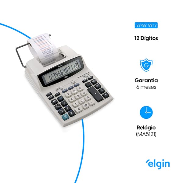 Calculadora de mesa c/bobina 12 dígitos 42MA51210000 Elgin CX 1 UN