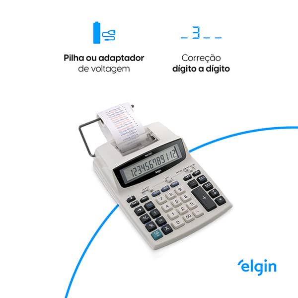 Calculadora de mesa c/bobina 12 dígitos 42MA51210000 Elgin CX 1 UN