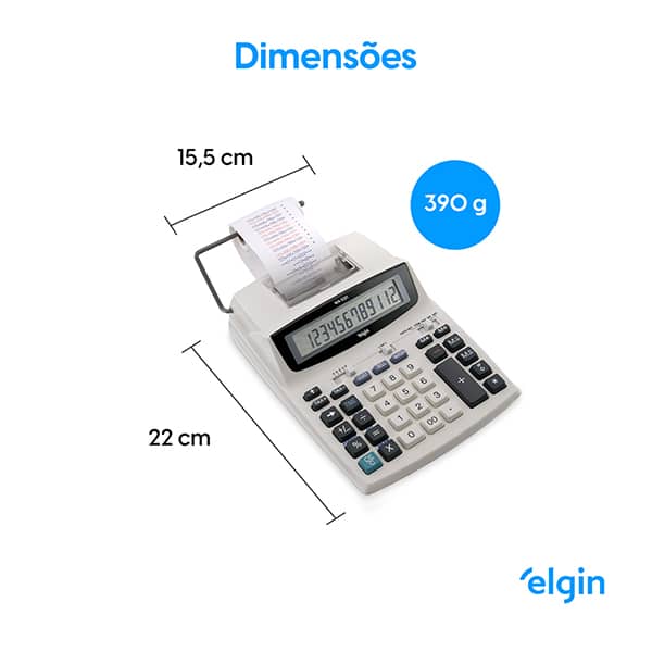 Calculadora de mesa c/bobina 12 dígitos 42MA51210000 Elgin CX 1 UN