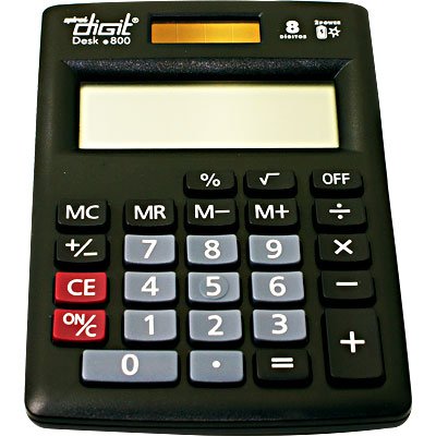 Calculadora de mesa (bat/solar/8 dígitos) preto 800 Spiral Digit CX 1 UN