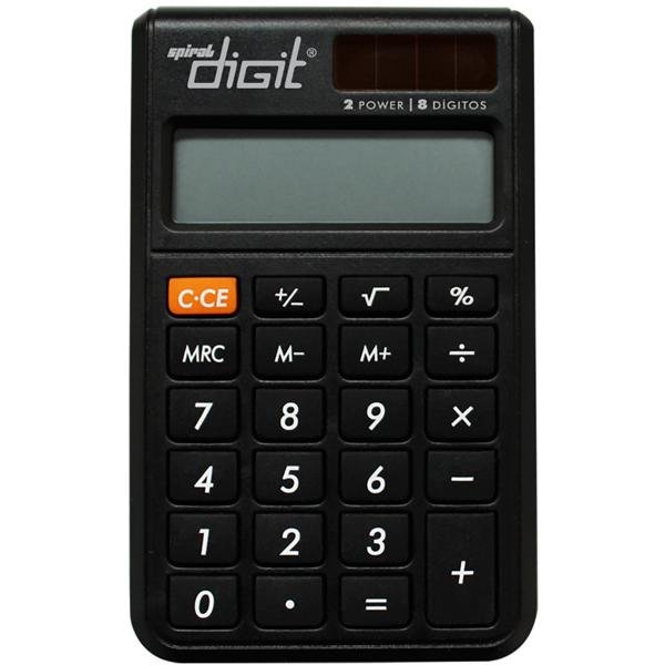 Calculadora de bolso (bat/solar/8 dígitos) 801 Spiral Digit BT 1 UN