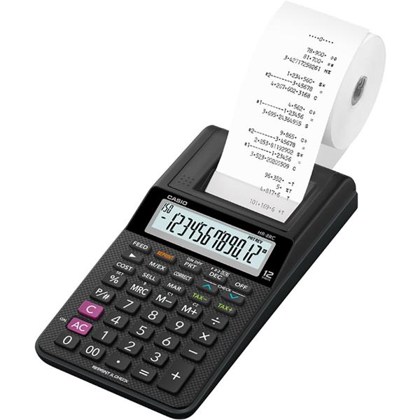 Calculadora de mesa com bobina, visor para até 12 digitos, Preta, HR8RCBKBDC, Casio - CX 1 UN