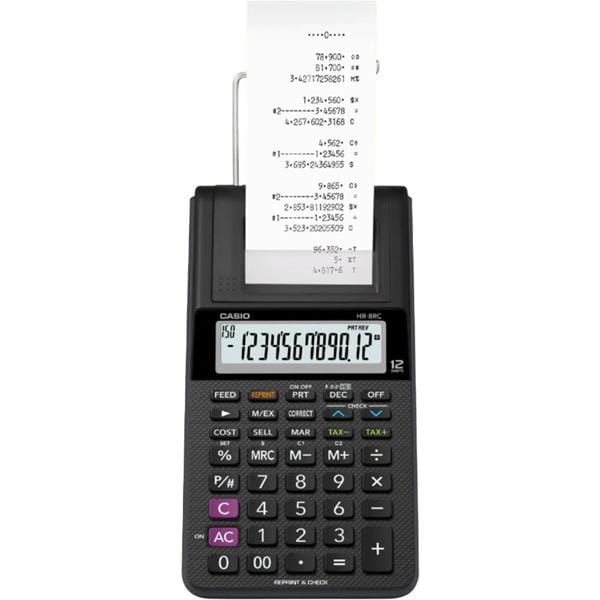 Calculadora de mesa c/bobina 12 digitos preta HR8RCBKBDC Casio CX 1 UN