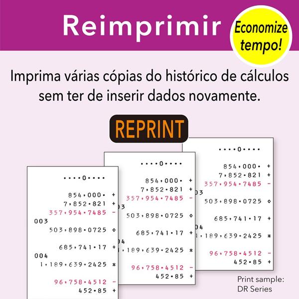 Calculadora de mesa com bobina, visor para até 12 digitos, Preta, HR8RCBKBDC, Casio - CX 1 UN