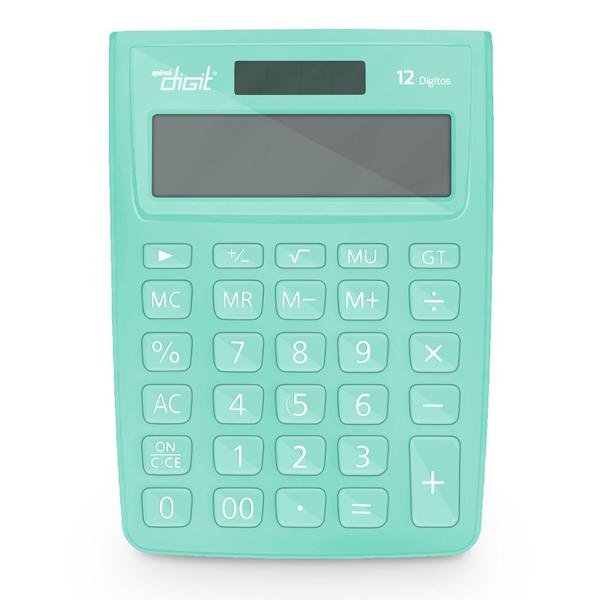 Calculadora de mesa (bat/solar/12 dig.) verde 1238 Spiral Digit PT 1 UN