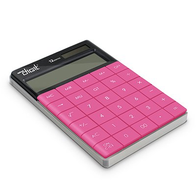 Calculadora de mesa (bat/solar/12 dig.) rosa 1589 Spiral Digit PT 1 UN