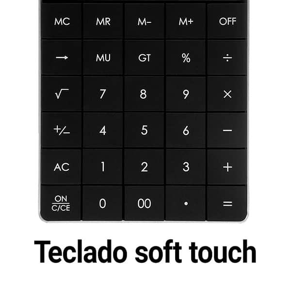 Calculadora de Mesa (Bateria/Energia Solar),12 dígitos, Preta, 3081B, Spiral Digit PT 1 UN