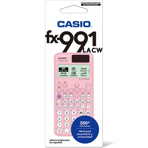 Calculadora científica Classwiz, Rosa, FX-991LACW-PK, Casio - CX 1 UN