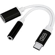 Adaptador USB-C 2 em 1 P2 e USB-C Fêmea, JL-AU01, 2Plug - BT 1 UN Adaptador USB-C 2 em 1 P2 e USB-C Fêmea, JL-AU01, 2Plug - BT 1 UN