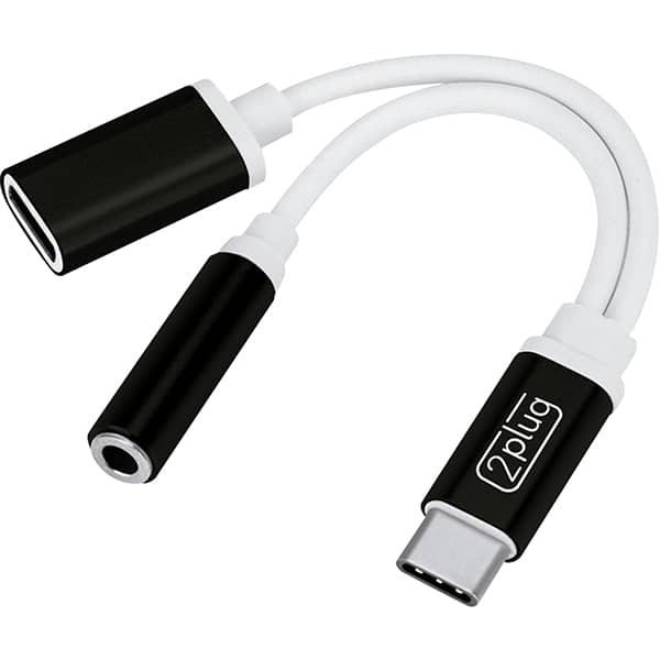 Adaptador USB-C 2 em 1 P2 e USB-C Femea JL-AU01 2Plug BT 1 UN