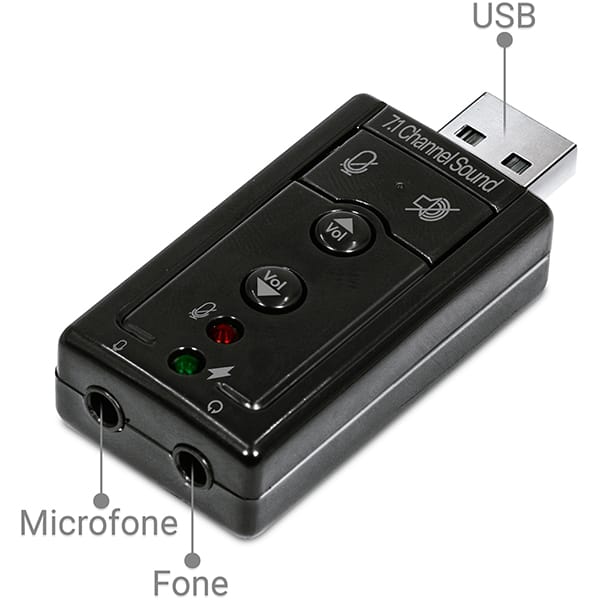 Placa de som USB USB 7.1 DirectSound 3D JL-SC03 2Plug BT 1 UN