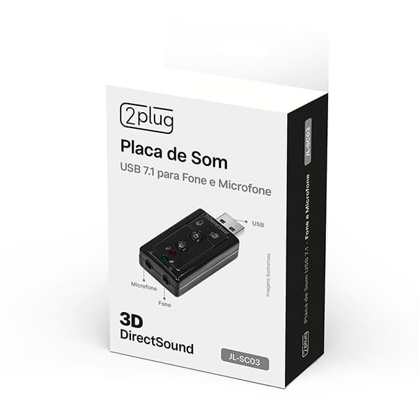Placa de som USB USB 7.1 DirectSound 3D JL-SC03 2Plug BT 1 UN