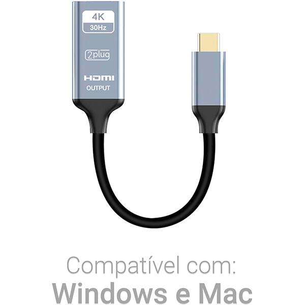 Adaptador USB-C para HDMI 4K, JL-CH1, 2Plug - BT 1 UN