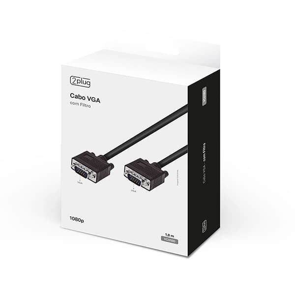 Cabo VGA com filtro, 1,8m, VC018D, 2Plug - BT 1 UN