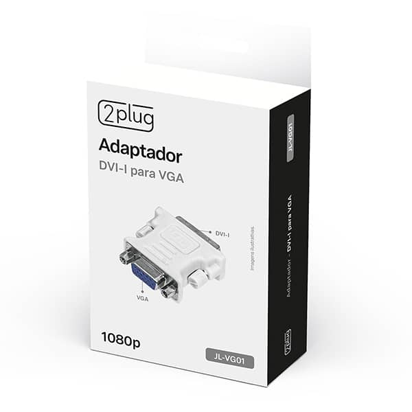 Adaptador DVI-I para VGA, JL-VG01, 2Plug - BT 1 UN