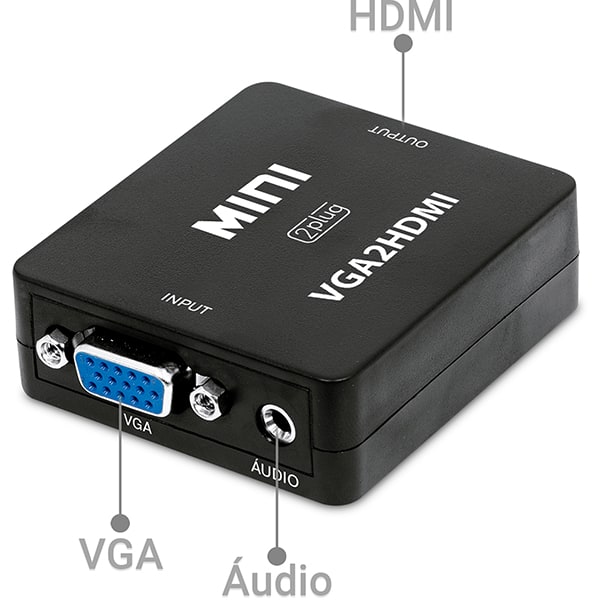 Adaptador VGA para HDMI, mini conversor, JL-C2022, 2Plug - BT 1 UN