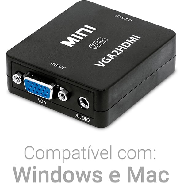Adaptador VGA para HDMI, mini conversor, JL-C2022, 2Plug - BT 1 UN