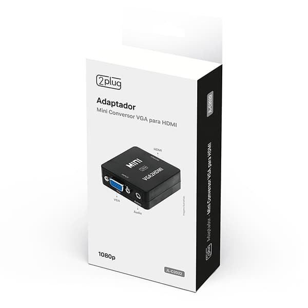 Adaptador VGA para HDMI, mini conversor, JL-C2022, 2Plug - BT 1 UN