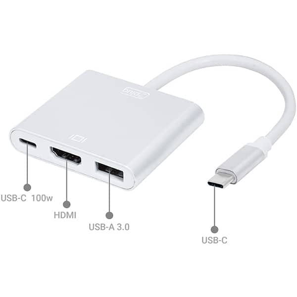 Adaptador USB-C 3 em 1, HDMI+USB-A e USB-C, JL-CHC01, 2Plug - BT 1 UN