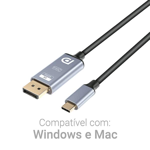 Cabo USB-C para Displayport, 1,8m, CDP18, 2Plug - BT 1 UN Cabo USB-C para Displayport, 1,8m, CDP18, 2Plug - BT 1 UN