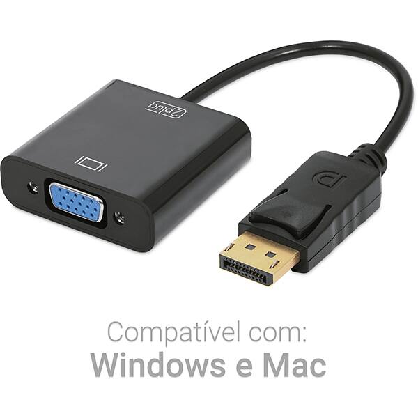 Adaptador Displayport para VGA, JL-D1003, 2Plug - BT 1 UN Adaptador Displayport para VGA, JL-D1003, 2Plug - BT 1 UN