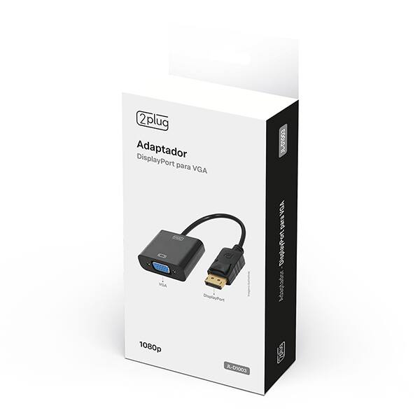 Adaptador Displayport para VGA, JL-D1003, 2Plug - BT 1 UN Adaptador Displayport para VGA, JL-D1003, 2Plug - BT 1 UN
