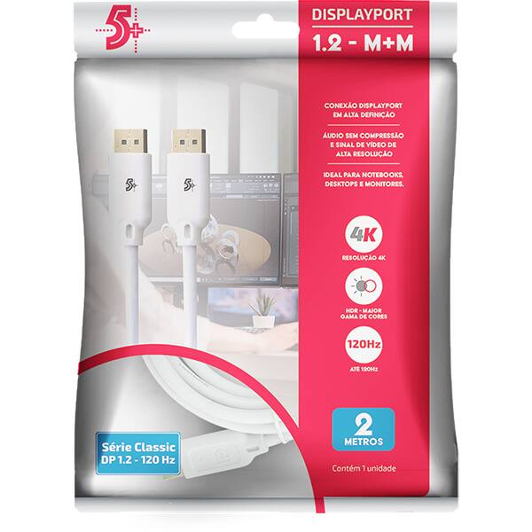 Cabo de vídeo Displayport 2m 1.2 4K 018-7493 5+ BT 1 UN