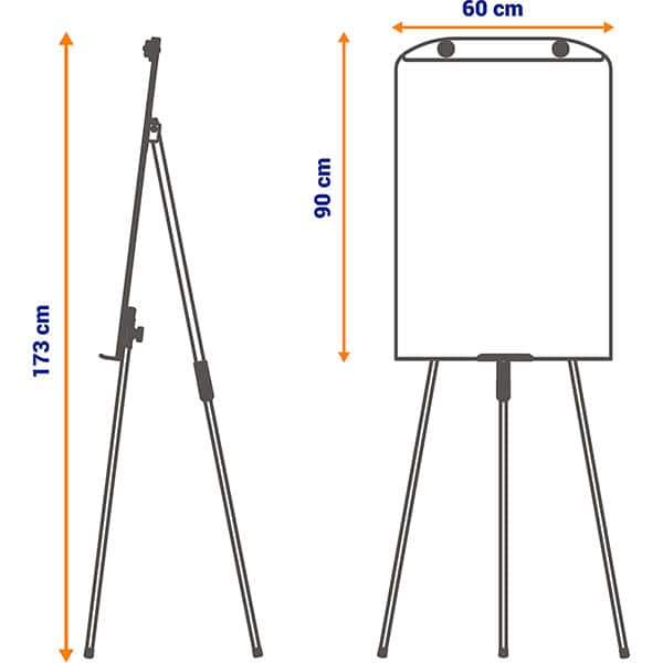 Cavalete flip-chart com quadro branco, 4354, Stalo - CX 1 UN