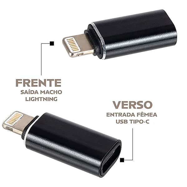 Adaptador USB-C p/ Lightning OTG 9728 Md9 BT 1 UN