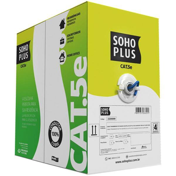 Cabo de rede SOHOPLUS Furukawa CAT.5e caixa 305 metros CX 1 UN