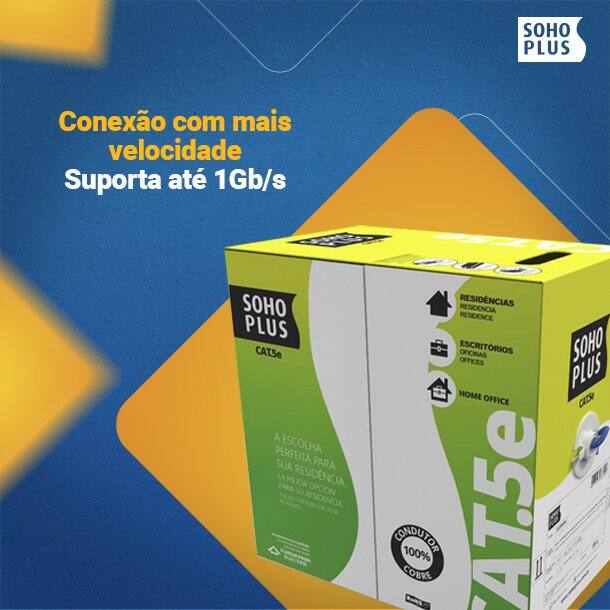 Cabo de rede SOHOPLUS Furukawa CAT.5e caixa 305 metros CX 1 UN
