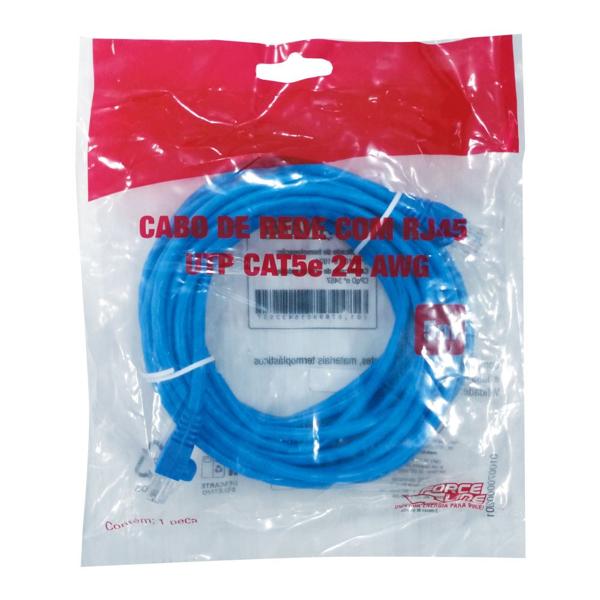 Cabo de rede CAT.5E 5m azul 0100700002K Force-line BT 1 UN