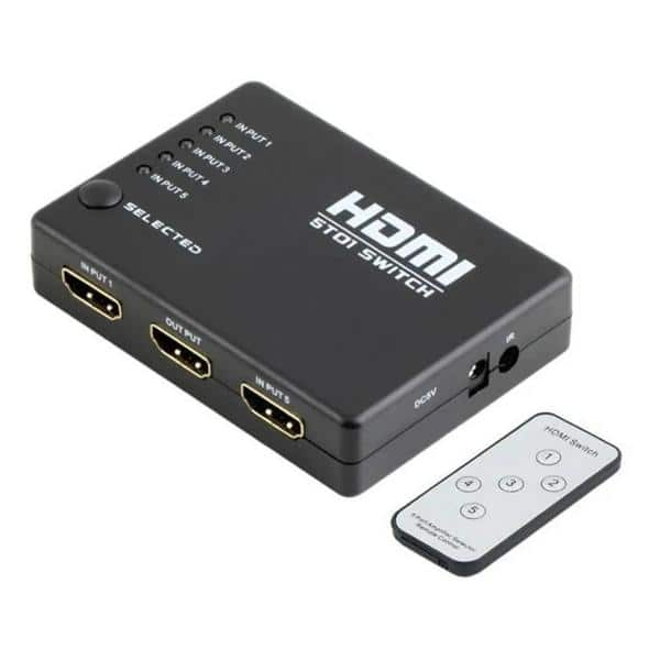 HUB HDMI 5 entradas e 1 saída, 5v, Preto, Md9 - PT 1 UN