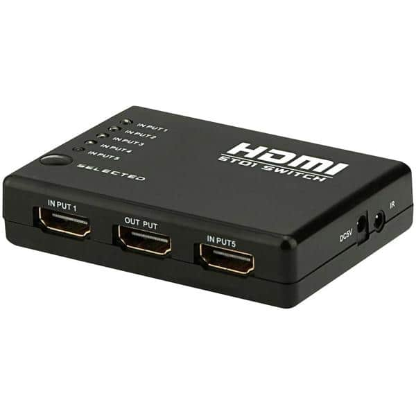 HUB HDMI 5 entradas e 1 saída, 5v, Preto, Md9 - PT 1 UN