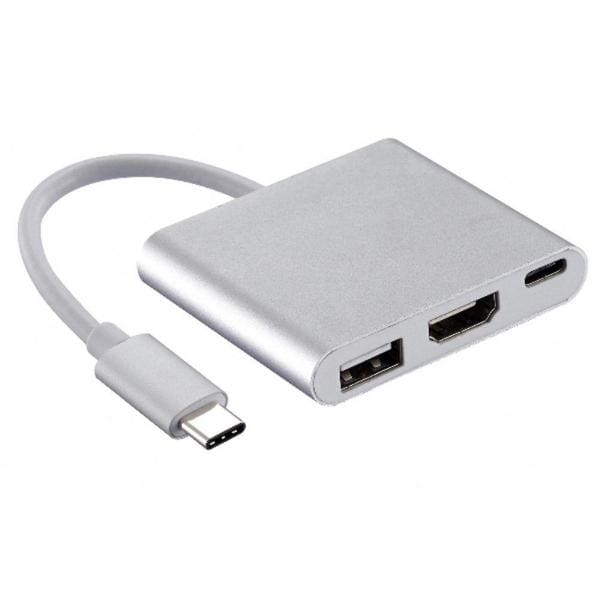 Adaptador Tipo-C para HDMI c/USB3.0 e USB-C Md9 BT 1 UN