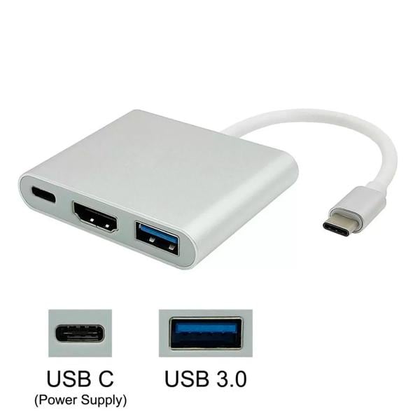 Adaptador Tipo-C para HDMI c/USB3.0 e USB-C Md9 BT 1 UN