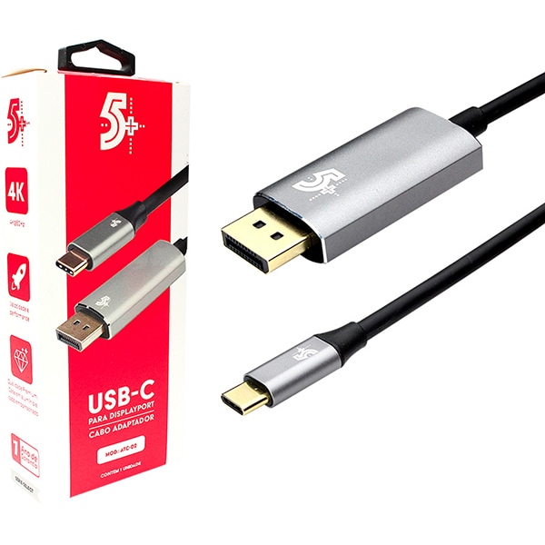 Cabo Tipo-C p/ Displayport Macho 1,8m 7451 5+ PT 1 UN