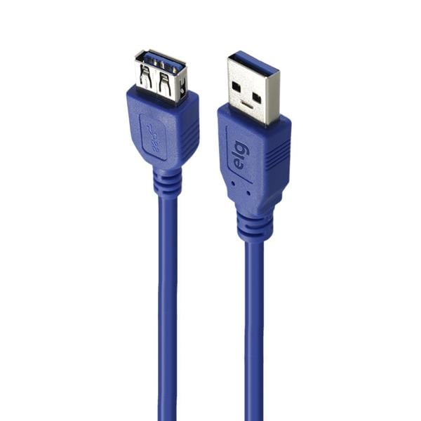 Cabo extensor USB-A, macho e fêmea, 3.0, Azul, USBEXT1, Elg - CX 1 UN