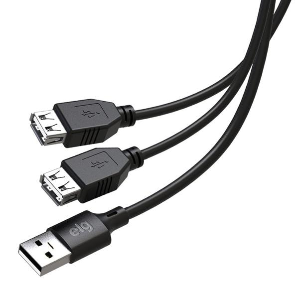 Cabo extensor USB 2.0, macho e fêmea, Preto, USBY2, Elg - SC 1 UN