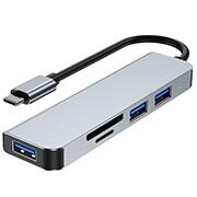 Hub USB 5 em 1, USB 3.0, USB-C, Micro SD/TF, Cinza, 9562, Md9 - BT 1 UN Hub USB 5 em 1, USB 3.0, USB-C, Micro SD/TF, Cinza, 9562, Md9 - BT 1 UN