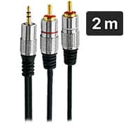 Cabo de áudio P2xRCA, estéreo, 2 metros, 018-0702, Pix SC - PT 1 UN