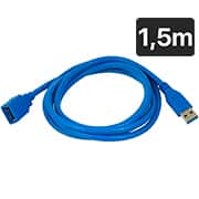 Cabo extensor USB-A, macho e fêmea, 3.0, Azul, 9200, Md9 - BT 1 UN Cabo extensor USB-A, macho e fêmea, 3.0, Azul, 9200, Md9 - BT 1 UN