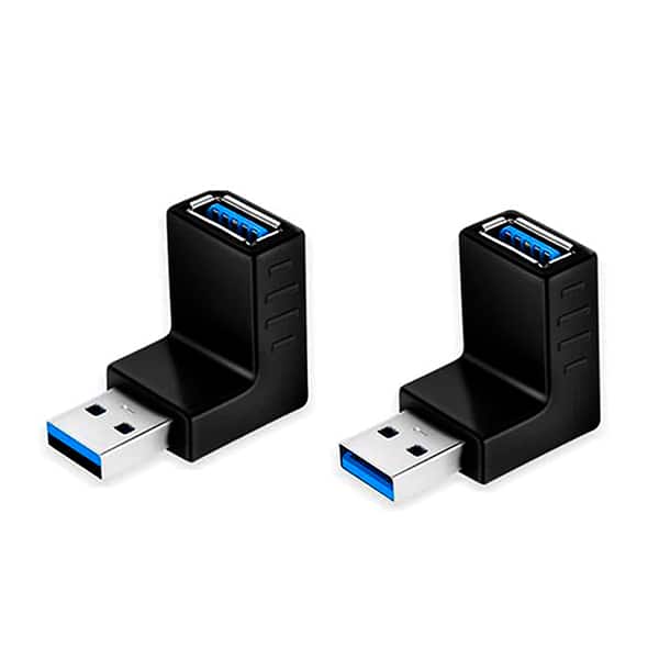Adaptador USB-A para USB-A 90 graus fixo 3.0 preto 9779 Md9 PT 1 UN