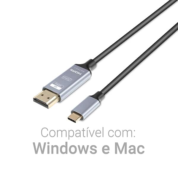 Cabo USB-C para HDMI, 1,8m, JL-CH18, 2Plug - BT 1 UN