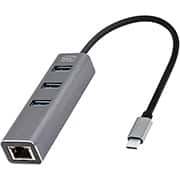 HUB USB-C 4 em 1, 1000mbps, 3 portas USB 3.0, 1 RJ45, JL-C3103A, 2Plug - BT 1 UN HUB USB-C 4 em 1, 1000mbps, 3 portas USB 3.0, 1 RJ45, JL-C3103A, 2Plug - BT 1 UN